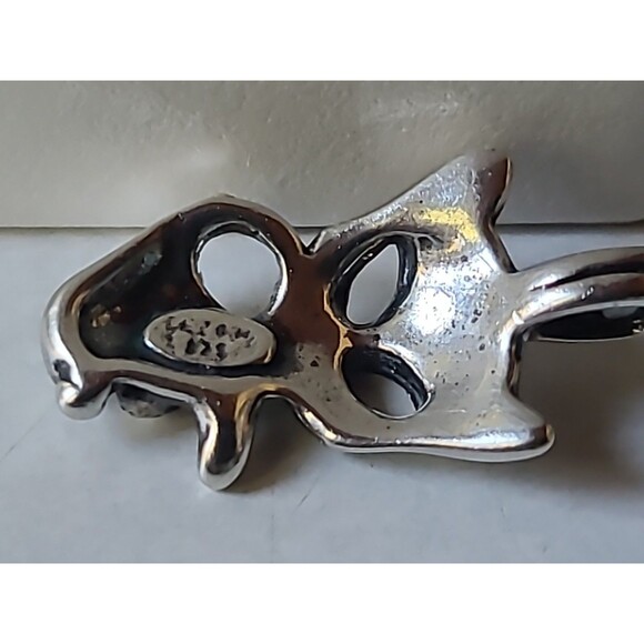 925 Sterling Silver Cat Shaped Pendant Vintage - Picture 7 of 10